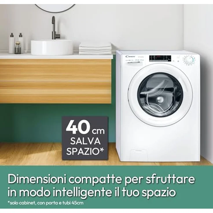 Candy COW 4644TWM6/1-S, Waschtrockner mit Smart Pro Inverter und Quick & Clean-System, Weiss – Bild 3