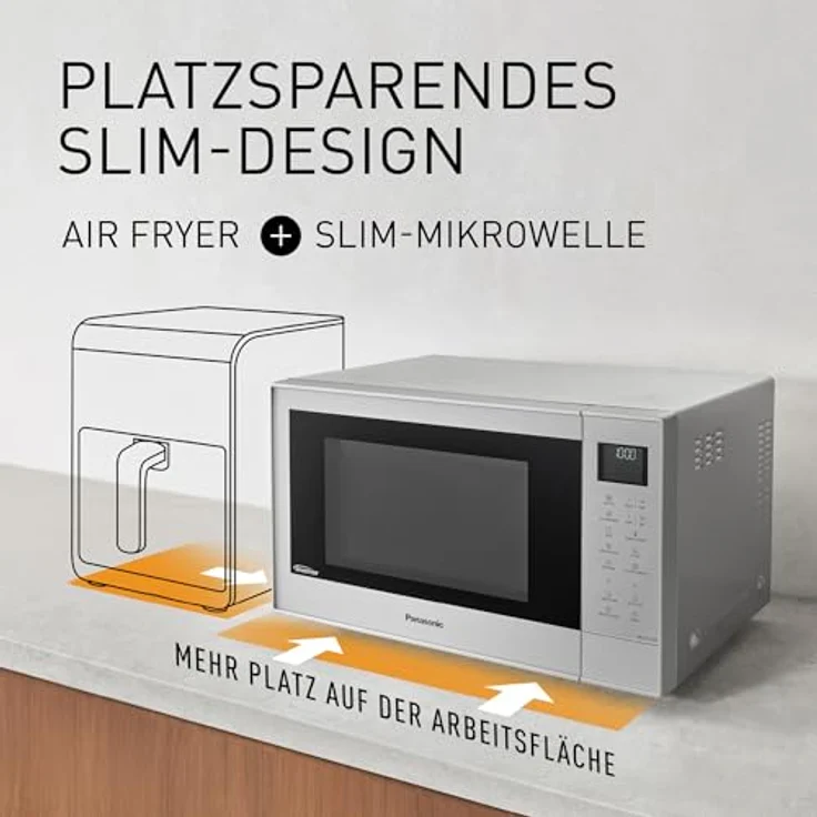 Panasonic NN-CT57RMEPG Mikrowelle Silber, 1000W, Grillfunktion, Heißluft-Funktion, digitaler Timer, LCD-Display, 34-cm-Drehteller – Bild 5