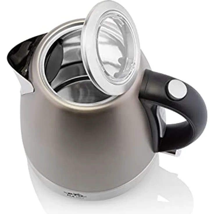 Eta Ela Mini Wasserkocher, 2100W, 1,2 Liter, Wasserstandsanzeige, Deckelöffnung per Knopfdruck, verdecktes Heizelement, Kabelaufwicklung, Kalkfilter, Edelstahl, graz – Bild 3