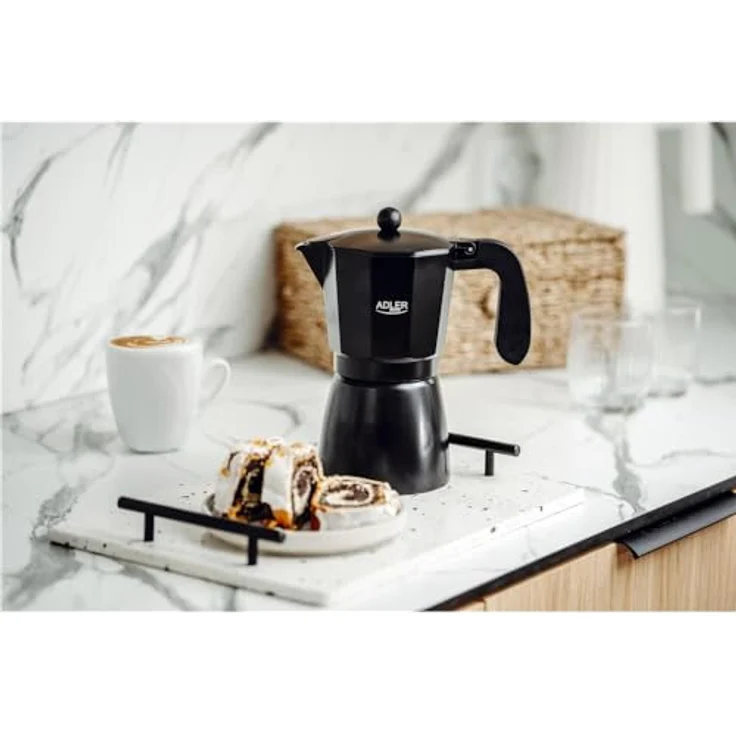 Adler AD 4429, Espressokocher für Herdplatten, 520ml, 9 Tassen, schwarz – Bild 9