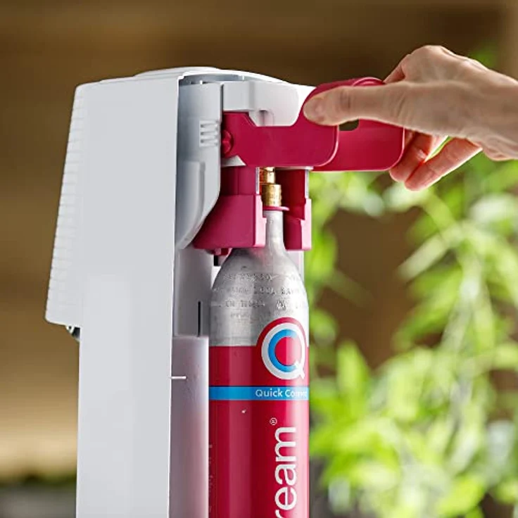 SodaStream Wassersprudler Terra White Value Pack x2 mit 2 geschmolzenen Flaschen, spülmaschinenfest, 1 Liter und 1 CO2-Zylinder Quick Connect zum Gasieren von bis zu 60 l, 2270215, Weiß Matt – Bild 4
