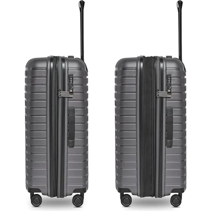Pactastic Hartschalen Check-in Koffer | Mittelgroßer Trolley 45 x 25 x 66 cm von 67 auf 75 Liter erweiterbar | aus hochwertigem Polypropylen | 4 Doppelrollen & TSA-Schloss (Collection 04) – Bild 2