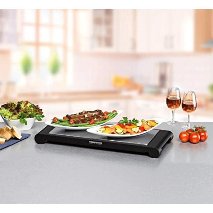 ROMMELSBACHER WPS 857 mobile Wärmespeicherplatte (kabellose Verwendung als Warmhalteplatte, Qualität Made in Germany, in nur 8 min auf 120°C, Wärmeabgabe bis 60 min, 850 W) Edelstahl – Bild 4