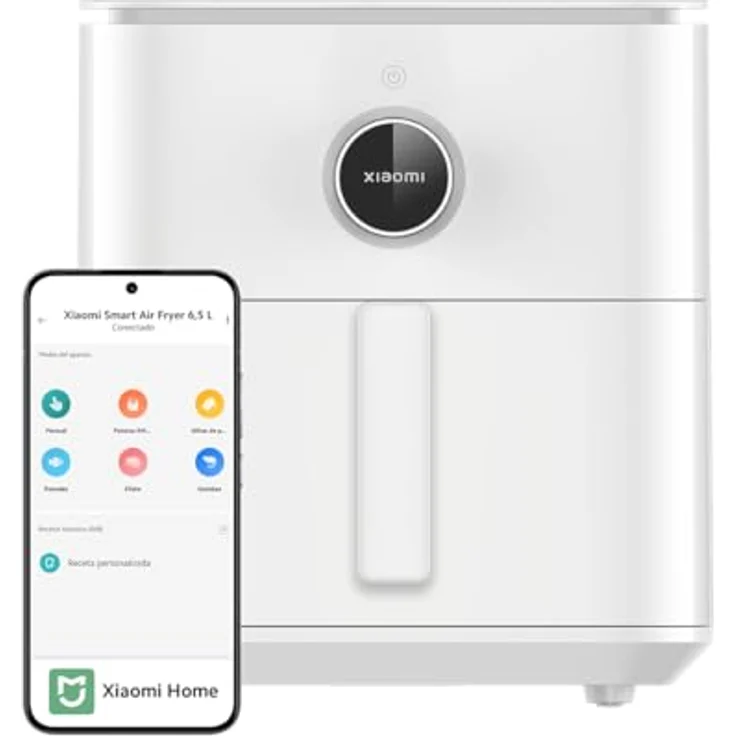 Xiaomi Smart Air Fryer 6.5L Luftfritteuse, 6,5 l, 1800 W, 100 Rezepte, OLED-Display, einstellbare Temperatur 40 °C - 220 °C, gleichmäßiges Garen 360 °, Weiß (ES) – Bild 1
