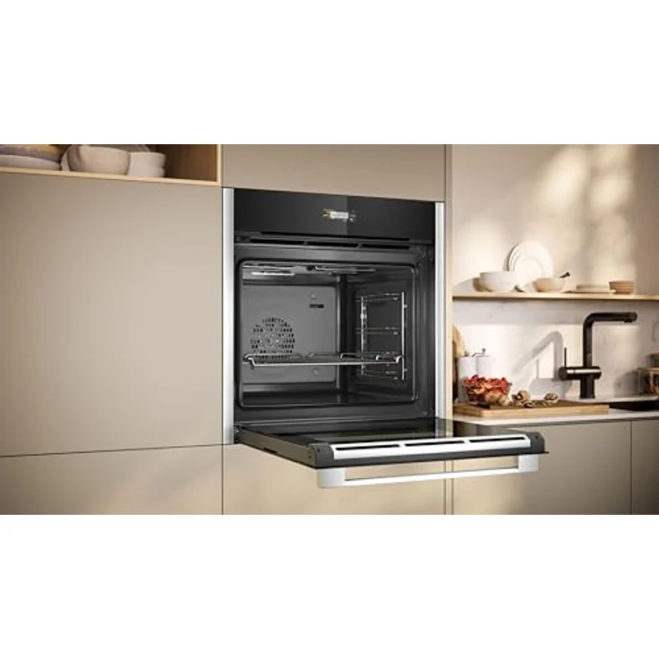 Neff B24CR31N0, N70, CircoTerm, Klapptür Einbaubackofen, 60x60cm, Edelstahl, 3.7 Zoll Full Touch TFT-Farb- und Grafikdisplay, Home Connect, Soft Opening – Bild 4