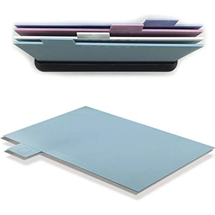 Coloured Chopping Board Set Non-Slip Set of 4 Colour-Coded Chopping Boards Including Stand Dishwasher Safe for Fruit Hot Meat Fish – Bild 2