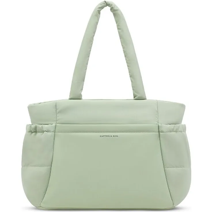 Kapten & Son Hellvi Shopper Tasche, Einkaufstasche mit Laptopfach für 41.5 cm Laptops, grün