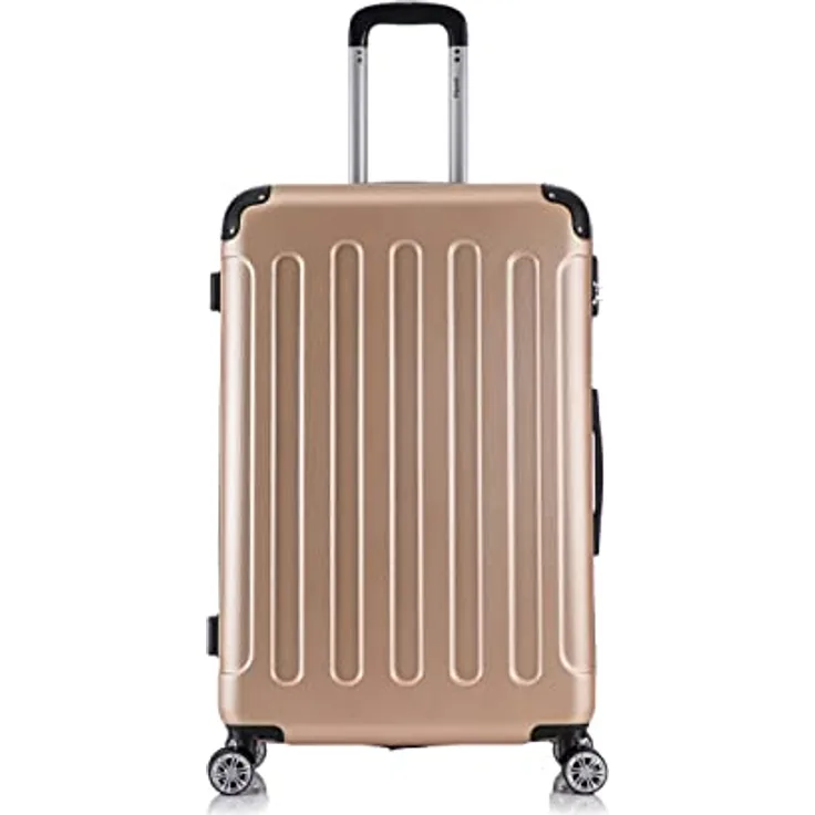 Flexot® Flex-2045 Koffer Zwillingsrollen Trolley Hartschale XL Goldfarben