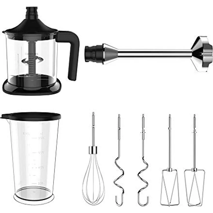 Gastroback 40983 Design Handmixer Pro, 5 Geschwindigkeiten und Turbo-Funktion, Dural-Aluminium gebürstetes Gehäuse, 500 Watt, silber, schwarz – Bild 2