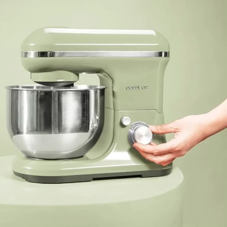 Cecotec Cecomixer Merengue 5L, Rühr- und Knetmaschine mit 1200 W, 6 Stufen, 5-Liter-Edelstahlschüssel, elegantes grünes Design und Zubehör – Bild 4