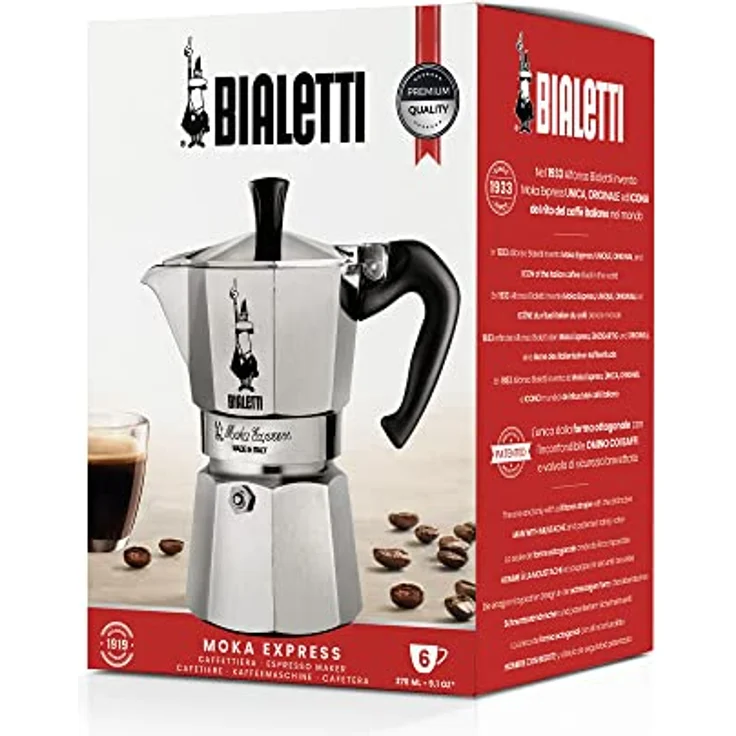 Bialetti Moka Express Espressokocher, Aluminium, metallic, 6 Tassen – Bild 6