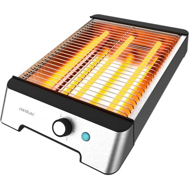 Cecotec NiceSlice Inox Toaster, flacher Toaster mit 3 Quarzwiderständen, 1000W, Edelstahl, 6 Bräunungsstufen – Bild 2