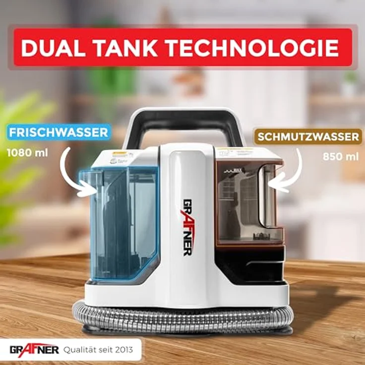 Grafner Staub-Wasch-Sauger WS11109, 450 W, beutellos, ohne Akku, weiß - Preisvergleich – Bild 4