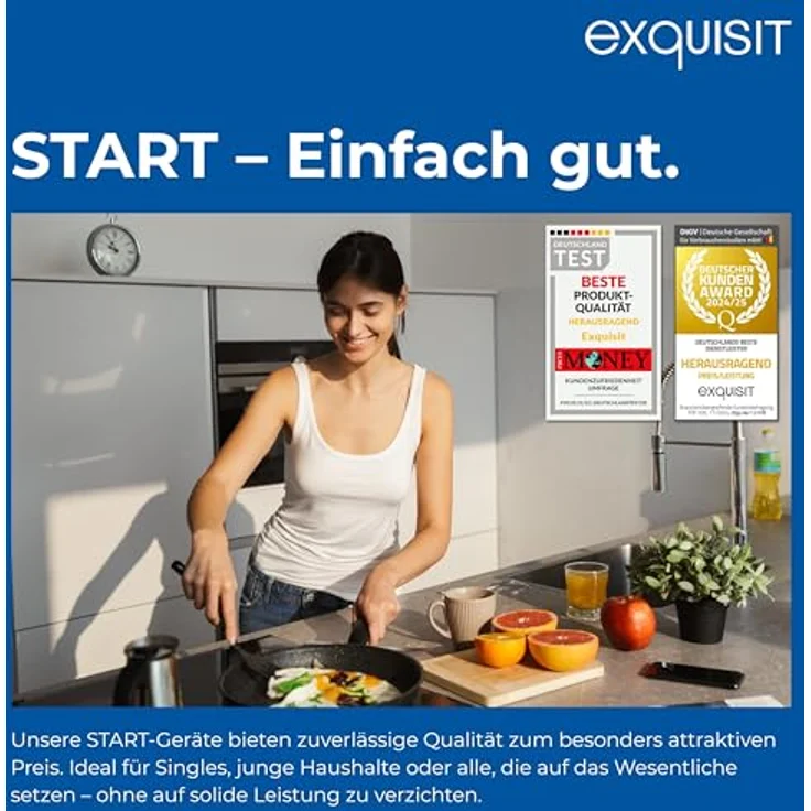 Exquisit EGSP56312-E-030E Einbau-Geschirrspüler, 12 Maßgedecke, 49 dB(A), Startzeitvorwahl, Aquastop, höhenverstellbarer Geschirrkorb, silber – Bild 9