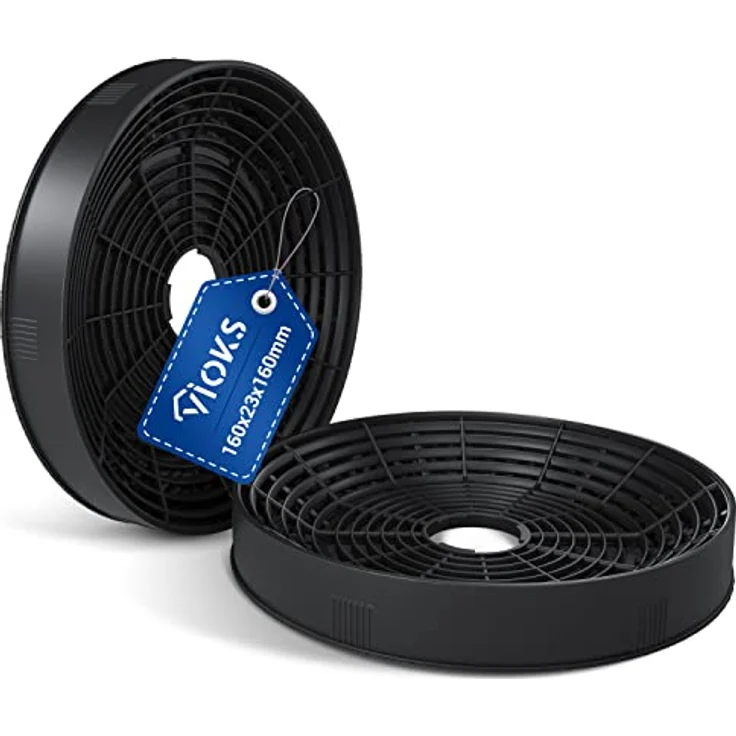 VIOKS Set 2x Kohlefilter Dunstabzugshaube 160mmØ Ersatz für Amica Aktivkohlefilter - Premium Aktivkohlefilter, Durchmesser 160 mm, Höhe 23 mm, 2er Pack – Bild 1