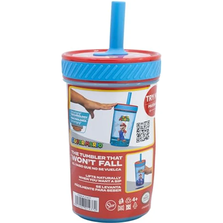 Super Mario Drop Safe Trinkbecher, kippsicherer PP Becher für Kinder, 370ml – Bild 3