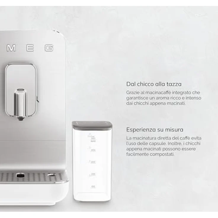 Smeg Kaffeevollautomat BCC13WHMEU, inkl. Milchbehälter - Personalisierter Kaffeegenuss auf Knopfdruck – Bild 2