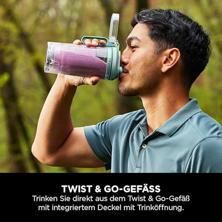 Ninja Blast Max BC251EUMT, Kabelloser Standmixer mit 570 ml Glasgefäß und Auto-iQ Technologie, poliert – Bild 8