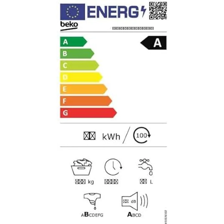 Beko B5WFT78410W, Frontlader-Waschmaschine, A, Fassungsvermögen 8 kg, Standgerät, Breite 60 cm – Bild 13