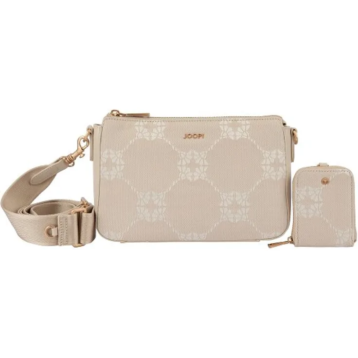 Joop! mosaico Umhängetasche, 24 cm, beige, 100% Baumwolle, Maße: 24 cm x 6 cm x 15 cm