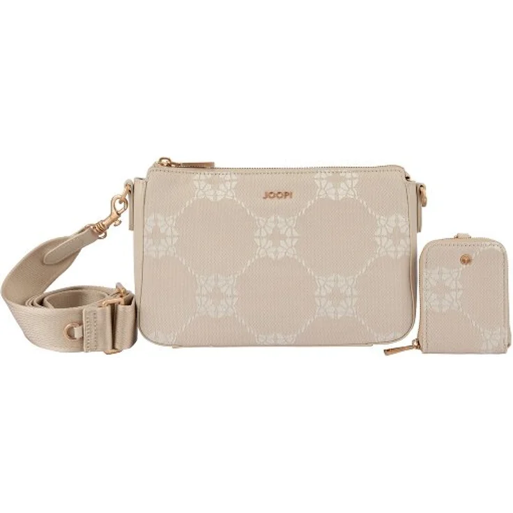 Joop! mosaico Umhängetasche, 24 cm, beige, 100% Baumwolle, Maße: 24 cm x 6 cm x 15 cm