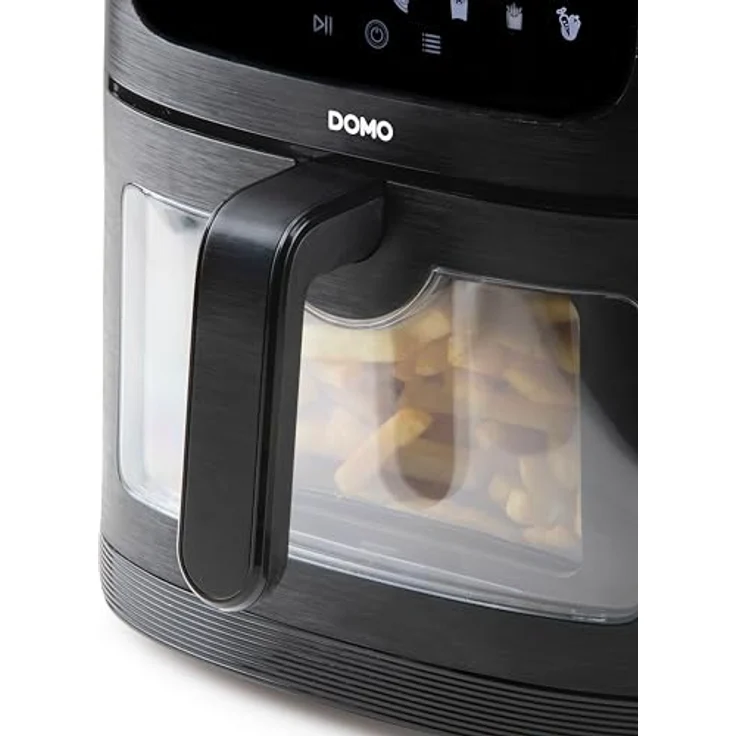 DOMO DO543FR - Heißluft-Fritteuse/Deli-fryer mit Sichtfenster - Timer - Erinnerungsfunktion - Beleuchtung - 8 L - 1800 W - Schwarz – Bild 5