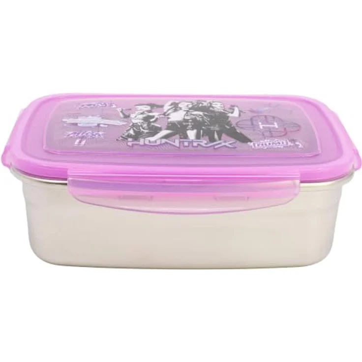 K-Pop Demon Hunters Lunchbox, Edelstahl Brotdose mit 1924 ml Fassungsvermögen für Schule und Freizeit, kompakte Maße 20 × 14,8 × 6,5 cm – Bild 1