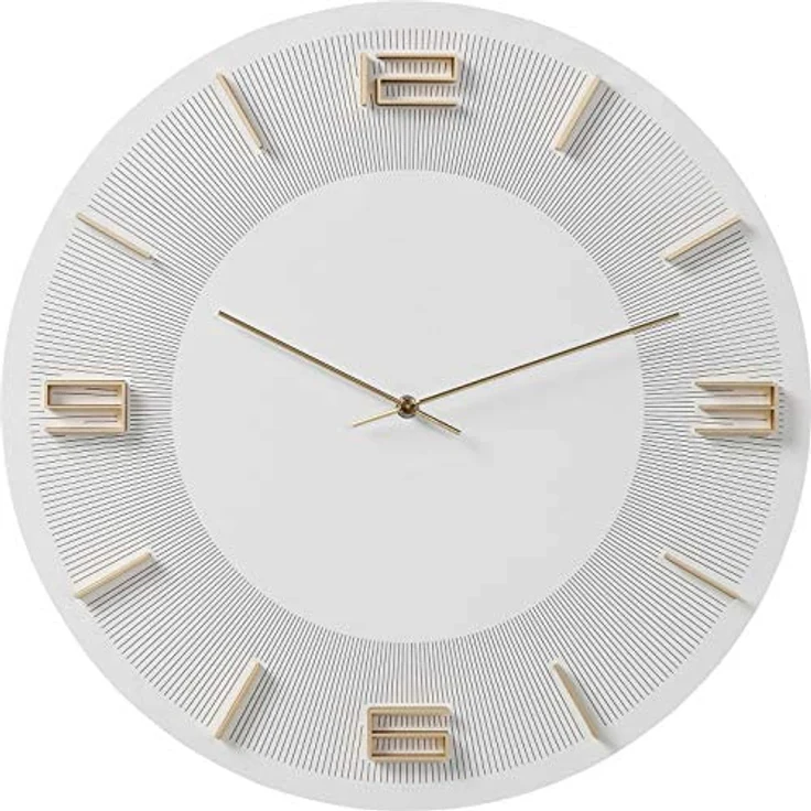 Kare 52052 Design Wanduhr Leonardo Weiß/Gold, 48,5x48,5x4,5cm – Bild 1