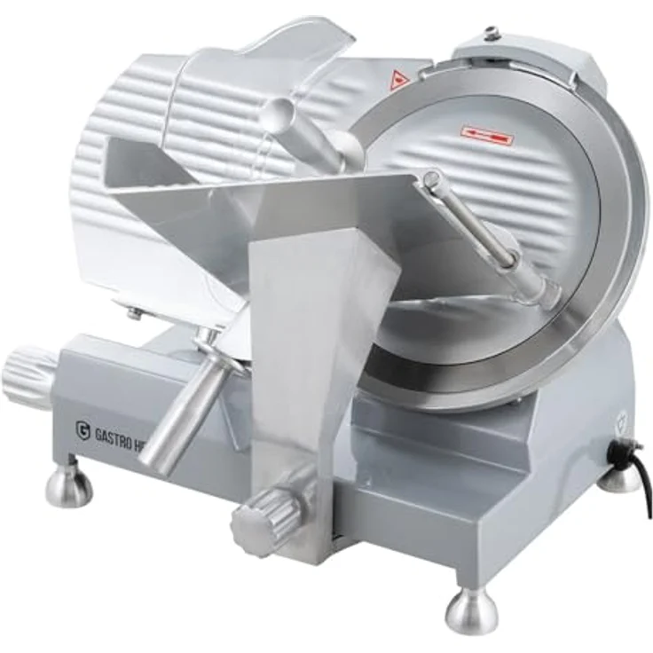 GastroHero Aufschnittmaschine ASM 300 mm, mechanischer Schrägschneider mit 0,2 - 15 mm Schnittstärke und 300 mm Messer – Bild 3