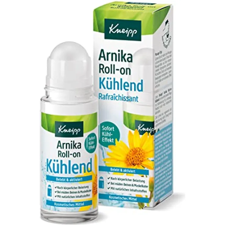 Kneipp Arnika Roll-on Kühlend - Massageroller lindert Verspannungen & Schmerzen im Nacken, in Schultern, Rücken & Muskeln - ideales Entspannungs-Eisgel für Sport & Arbeit Dank Sofort-Kühleffekt - 50ml