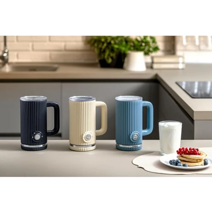 Guzzini Sous Chef Milchaufschäumer mit 4 Programmen, Warm- und Kaltschaum, 300 ml, marineblau – Bild 3