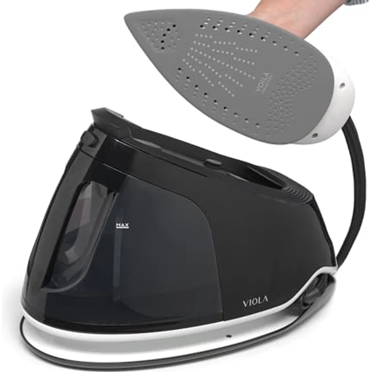 VIOLA Voilà F8.0 Dampfbügelstation, 400 g/min Dampf, 8 Bar Druck, Anti-Kalk System, Keramikbügelsohle, 2350 W, 1.5-Liter-Tank, Schwarz – Bild 4