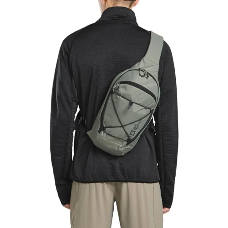 Jack Wolfskin Daypack CYROX SLING, 7 Liter Schultertasche aus recyceltem CROSS RIP 210D-Gewebe, Tragbar links/rechts – Bild 4