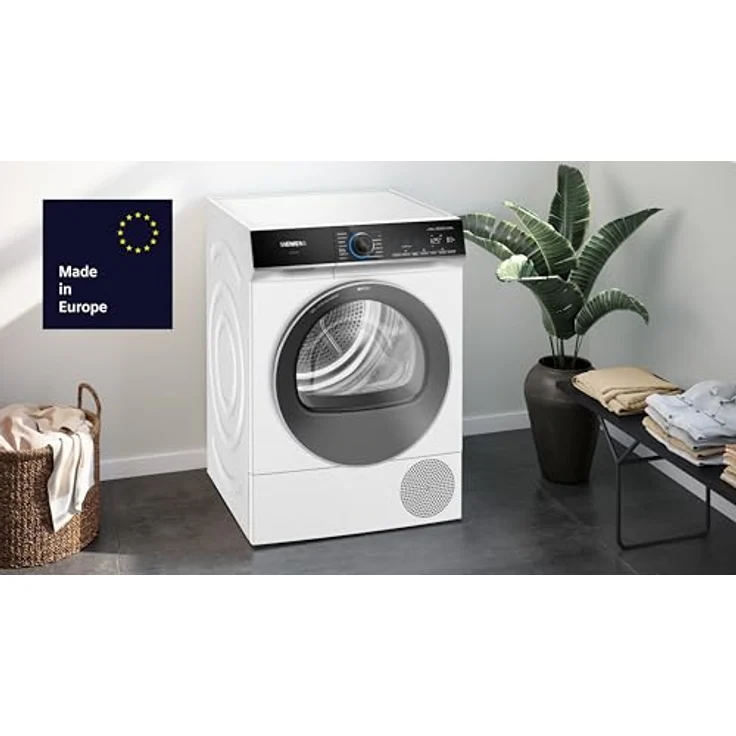 Siemens WQ46B2D41 iQ700, Wärmepumpentrockner 9 kg, extrem leise, varioSpeed, autoDry, Knitterschutz, Home Connect, selbstreinigend, Weiß – Bild 2