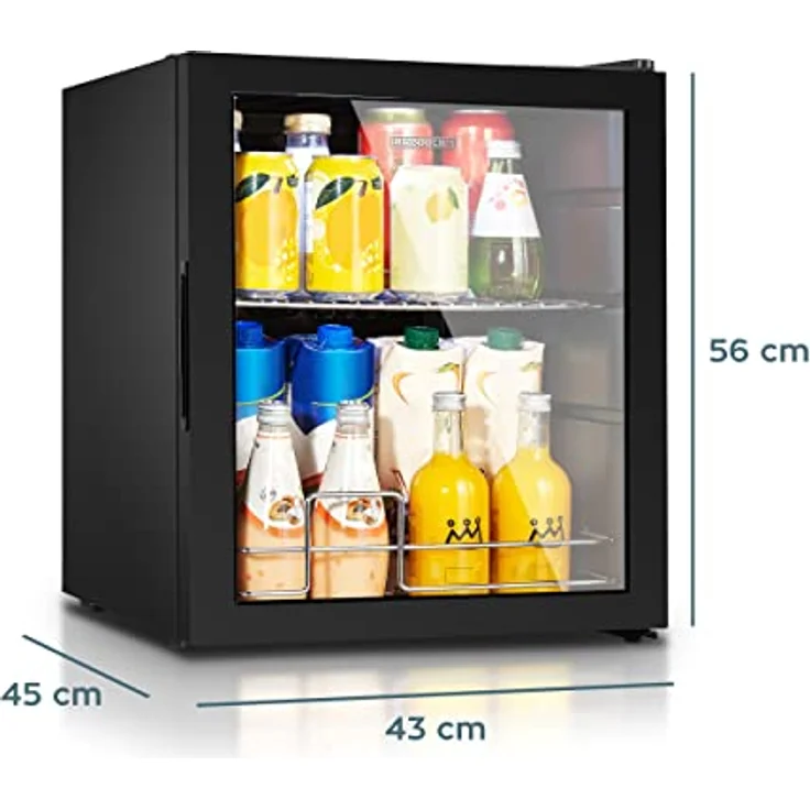 Heinrich´s HEINRICHS Mini Kühlschrank mit Glastür, leise 40dB, LED-Beleuchtung, 42 Liter, 5-18°C, schwarz – Bild 5