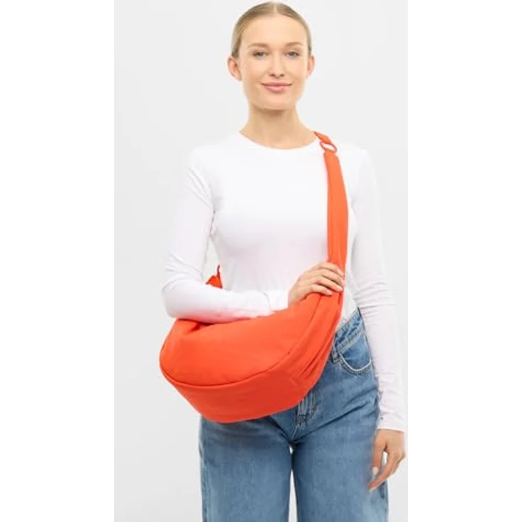 Johnny Urban Lou Schultertasche L, 43 cm, orange, 100% Polyester, geräumiges Design – Bild 2
