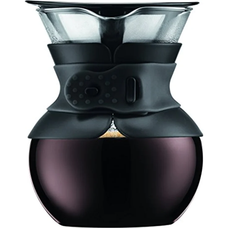 Bodum 11592-01S Pour Over Coffee Maker With Filter, Borosilicate Glass - 0.5 L, Black  – Bild 2