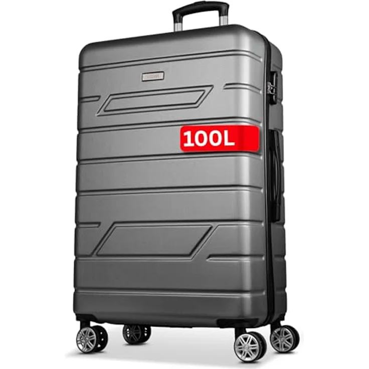 Nowi Bergamo 4 Rollen Trolley 75 cm, Grau (96 l, XL) – Bild 2