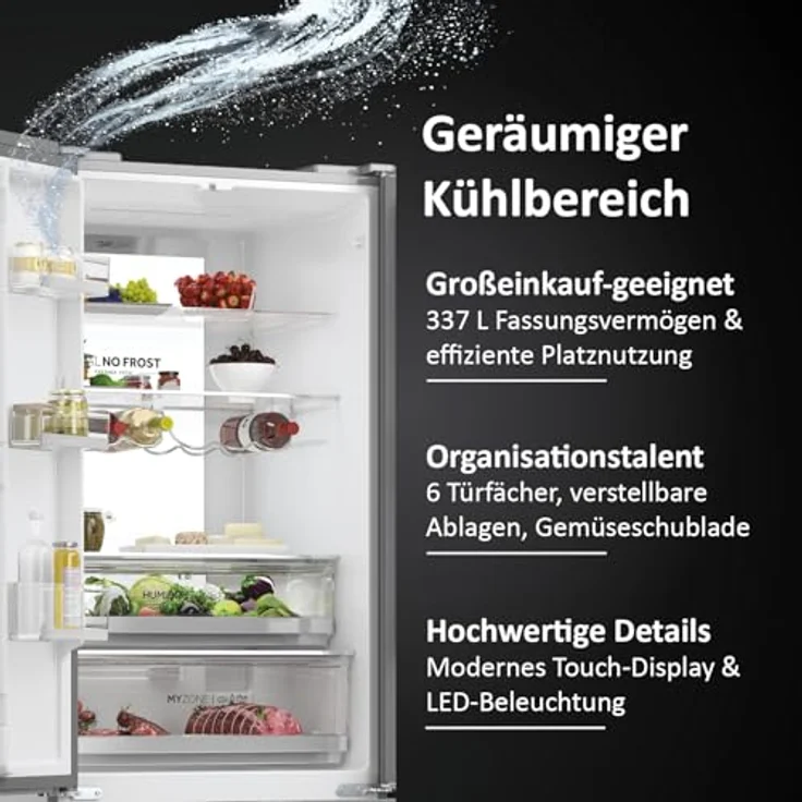 Haier HFR7720DWMP French-Door-Kühlschrank, freistehend, edelstahl, Energieklasse D – Bild 4