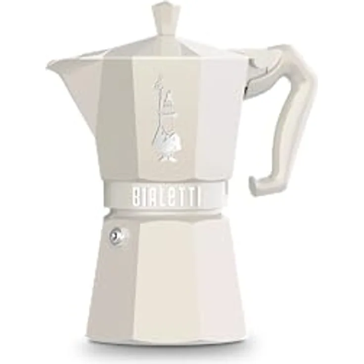 Bialetti Moka Exclusive, Espressokocher für 6 Tassen, beige mit vintage-inspiriertem Design und Silikondichtung