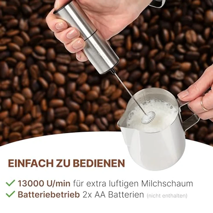 ProfiCook® Milchaufschäumer | Batteriebetrieben | elektrischer Milchaufschäumer ideal für Cappuccino, Latte Macchiato o. Matcha-Tee | Milchaufschäumer Stab | Drehzahl 13000 U/min | PC MS 1273 – Bild 5