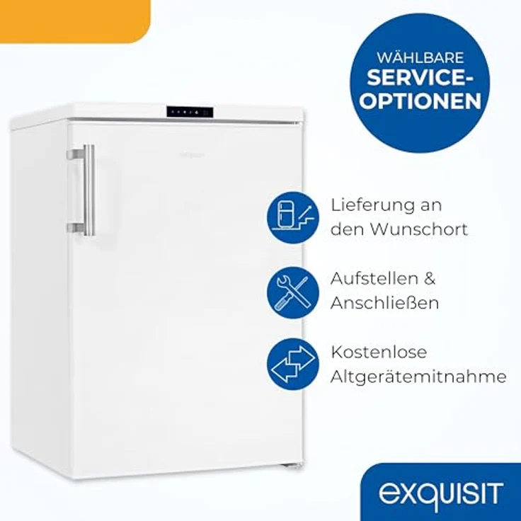 Exquisit Vollraumkühlschrank KS516-V-HE-011D weiss | 134 L Nutzinhalt, Schnellkühlen & Alarmfunktion, Ohne Gefrierfach – Bild 5