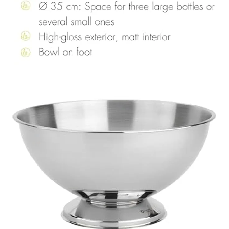 Leopold Vienna Champagnerschale Classic II Edelstahl Ø35x19cm, 304, Silber, 350x350x187mm – Bild 4