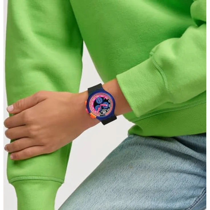 Swatch Montre NEON Party to The MAX, Armbanduhr mit Kunststoffgehäuse, wasserdicht, 3 ATM – Bild 5
