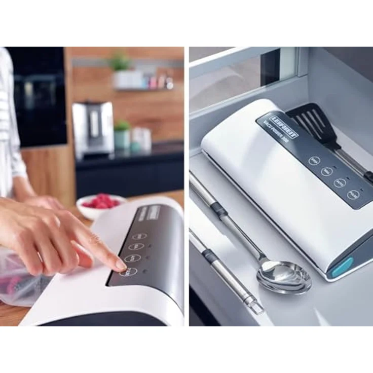 Leifheit Vakuumiergerät Vacu Power 300, Vakuumierer zum Konservieren, Lebensmittel bleiben 5x länger frisch, ideal zum Sous-Vide-Garen, Folienschweißgerät inkl. 10 Vakuumierbeuteln 20x30cm – Bild 6