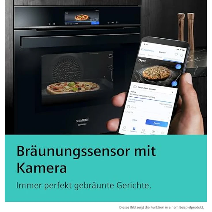 Siemens HB778G9B1 iQ700, Einbau-Backofen mit Bräunungssensor, Kamera und KI, Pyrolytische Selbstreinigung, TFT-Full-Touchdisplay, Schwarz, Edelstahl – Bild 3
