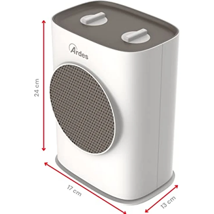 ARDES - AR4P03O SOUND O Oszillierender Keramik-Heizlüfter 1500W, Heizlüfter mit Bedienfeld, oszillierender, geräuschloser Heizlüfter in kompakter und tragbarer Form mit praktischem Handgriff – Bild 4