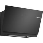 Bosch DWJ81AN60, Serie 6 Smarte Dunstabzughaube, 80 cm breit, Wandesse Made in Germany, Umluft, leiseste Umluft-Haube Europas, Übers Kochfeld steuerbar, Einstellbare Farbtemperatur, Klarglas Schwarz