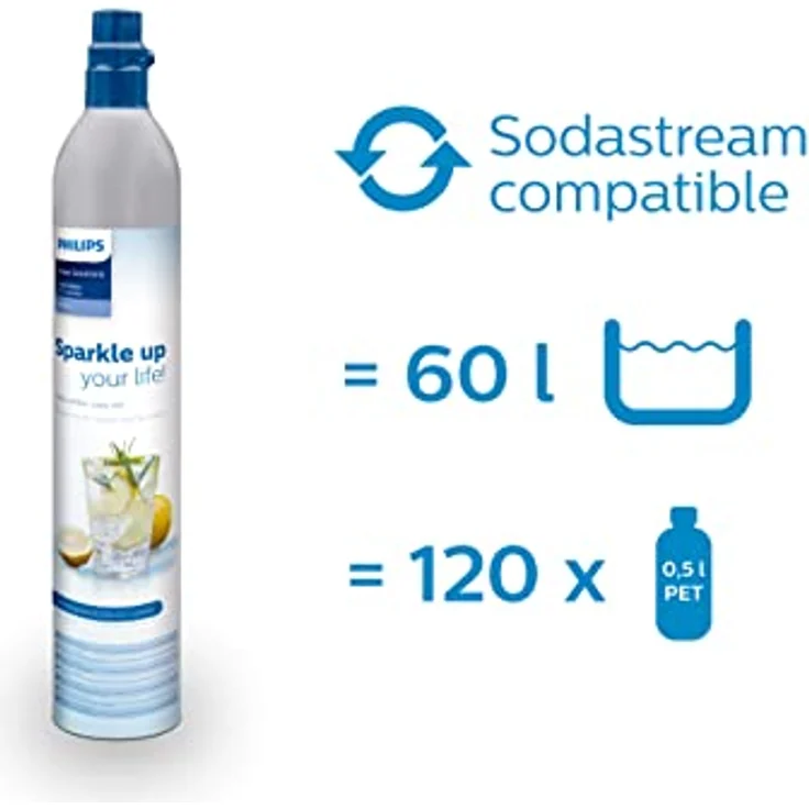 Philips GoZero Soda maker Lite ADD4901BK/10, Schwarz, 1-Liter-Wasserflasche, CO2-Zylinder für 60 Liter – Bild 2