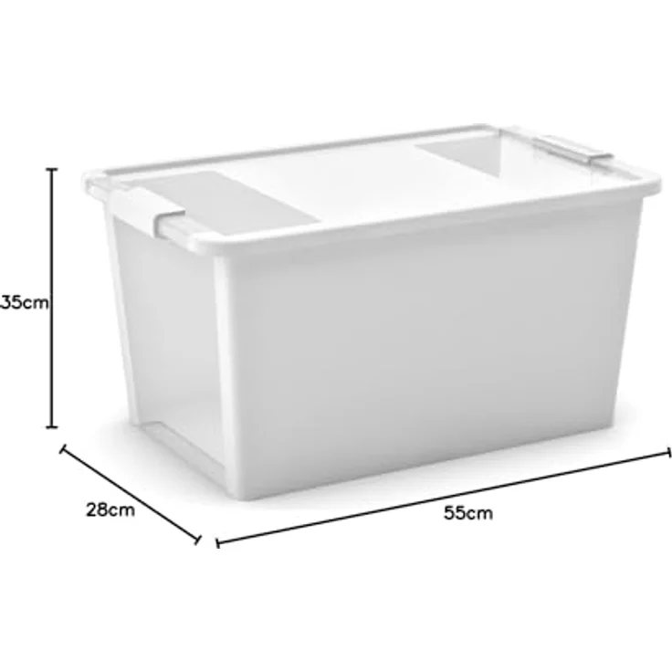 PROREGAL STORAGE Mehrzweck Aufbewahrungsbehälter 40L | HxBxT 28x55x35cm | Weiß – Bild 3